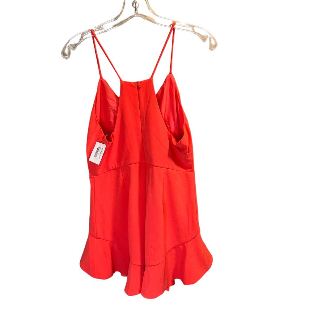 Mustard Seed V-Neck Ruffle Halter Neck Coral Romper Size Medium NWT - Picture 8 of 11